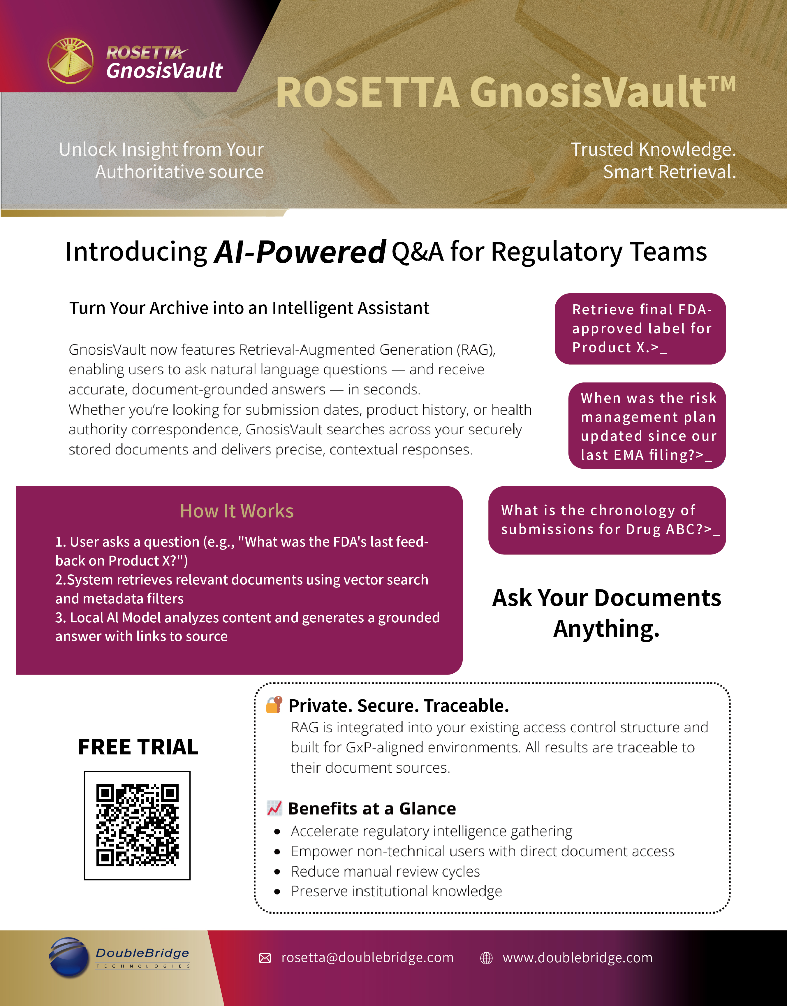 ROSETTA GnosisVault - AI-powered Q&A for regulatory teams